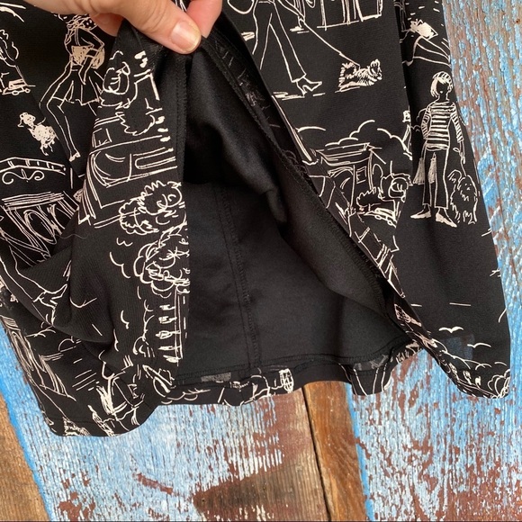 My Michelle Black Paris Print Mini Skirt Size M - Picture 2 of 5